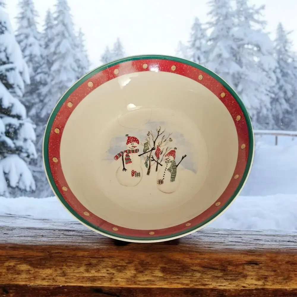 Royal Seasons Snowman Stoneware Soup Cereal Bowl Set of 4 Christmas Holiday